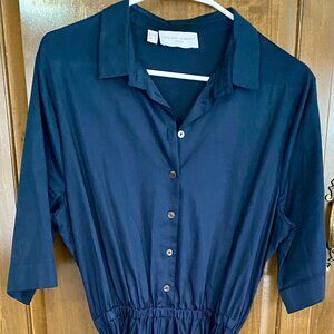 The Shirt Company Deep Blue Shirt Midi Dress